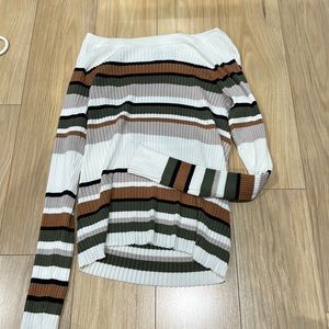 Fitted striped long sleeve top, never worn